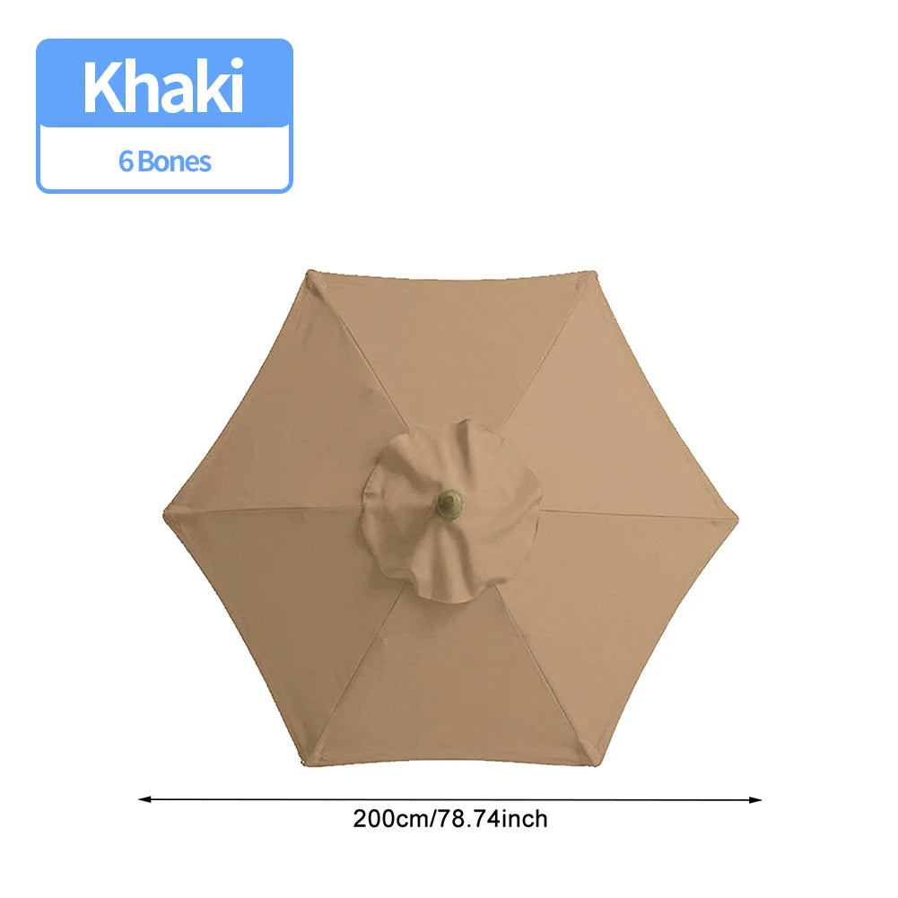 HOSPORT Outdoor 6 Bones Waterproof-UV Protection Patio Umbrella Replacement Polyester Canopy/Colors-Black-Red/Beige/Khaki/Dark Green