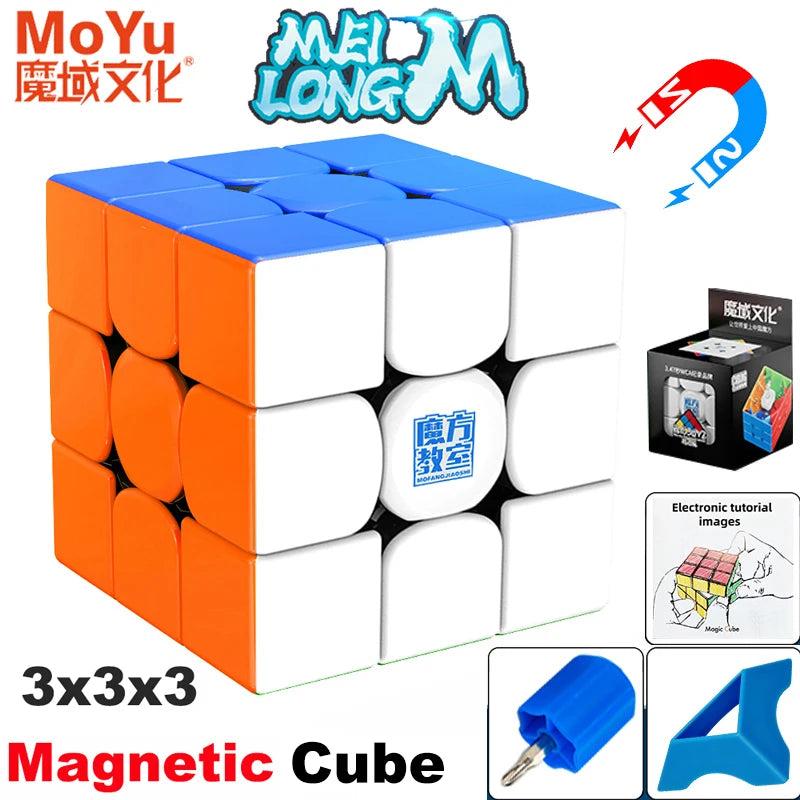 NULL Kids Medium Hard Plastic Square Shaped 3D Dissection Stickless Magic Fury Magnetic Fast Speed Mechanical Puzzle Rubik Cube Toys/Ages: 6-14 Years Old + Older/Colors-Red/Green/Orange/Blue/White/Clear/Geometric