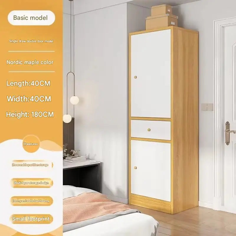 DUTRIEUX Modern White-Brown Two Flat Sliding Doors Clothes Bedroom Wardrobes
