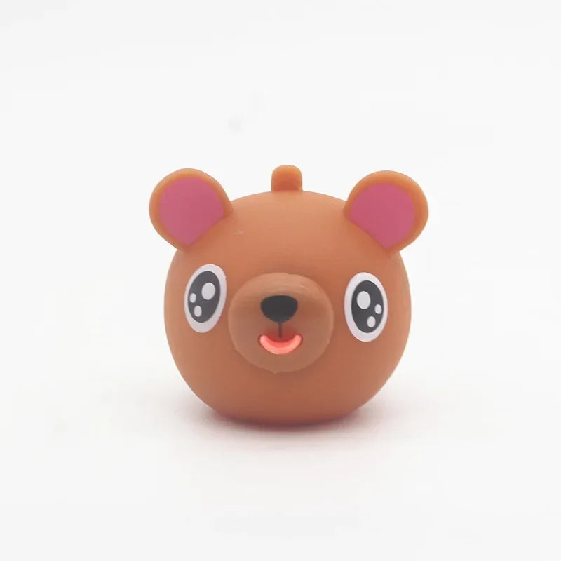 Kids Soft Plastic Silica Gel Non-Toxic Cartoon Cute Talking Babies-Bear-Rabbit-Pig-Tiger Animal Anxiety-Stress Reliever Toys/Ages: 13-18 Years Old/ Colors-Multicolor/Purple/Yellow/Pink/White/Animals