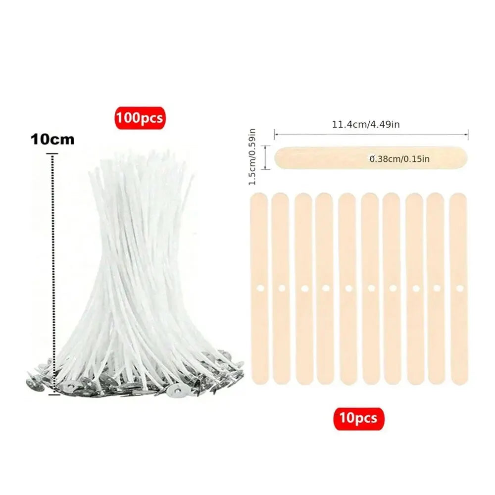 110 PCS Cotton Wicks-Soy Wax Core Smokeless Candle Wicks For Candle Making