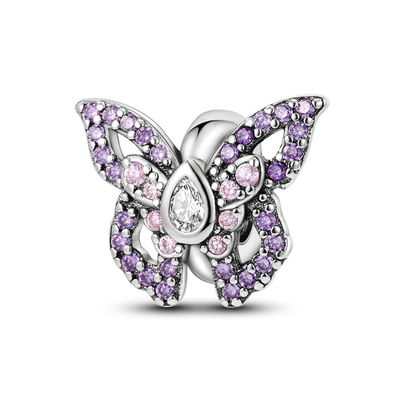 Fine Irregular Silver Plated Round Charms-Pendants Rope Link Bracelets/Colors-Silver/Pink/Multicolor/Floral/Animal