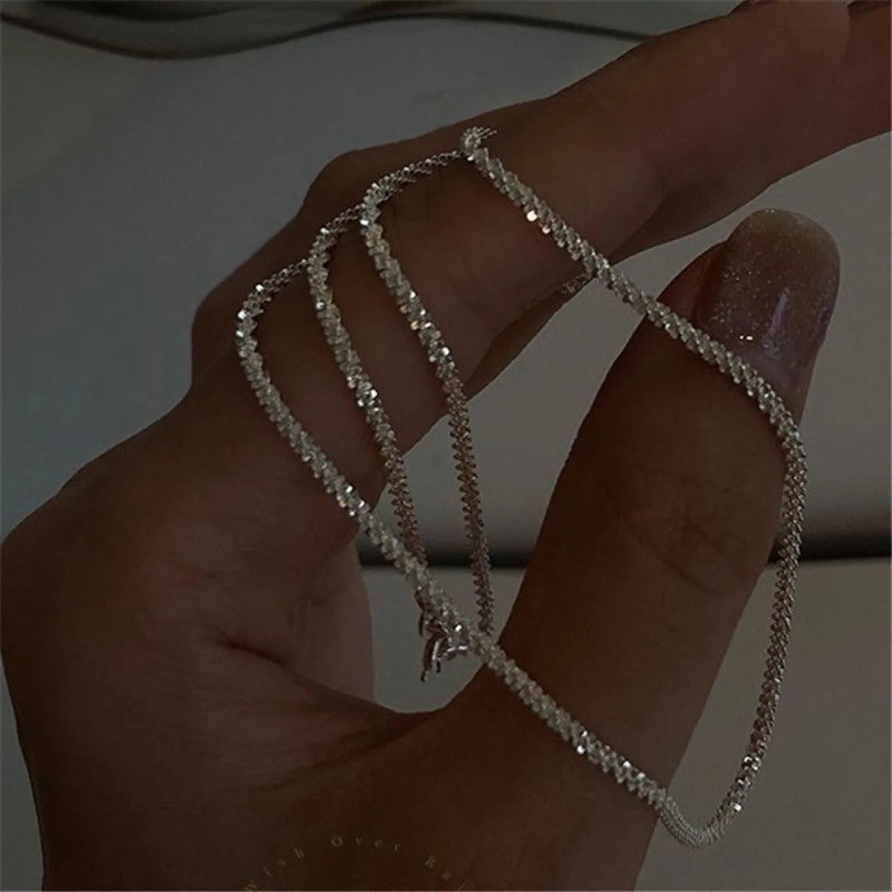 2 PCS Set Imitation Shiny Star Shape Sparkling Copper-Silver Metal Plated Clavicle Chain Necklace-Earrings Set