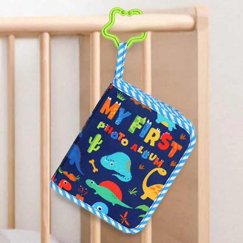 Babies Polyester Cartoon Dinosaurs Soft Cloth My First Photo Album/ Star Shape Ring Hook/A Gift (Book)/Ages: 0-24 Months