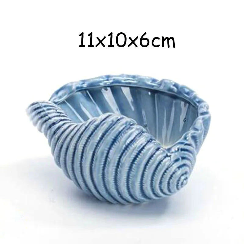 European Style Cute Fleshy Flowerpot Pocelain Blue Fish Macetas Vase Home Garden Mini Bonsai Cactus Flower Pot Balcony Decor