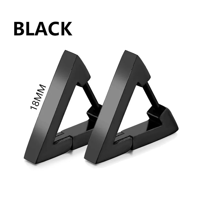 Unisex Metal Stainless Steel Imitation Black Studded Punk Earrings