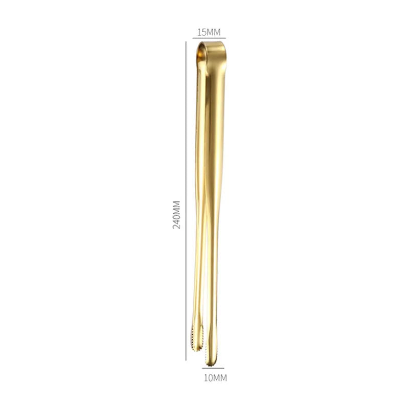 Kitchen Durable Stainless Steel BBQ Cooking Tongs/Colors-Gold/Black/Silver