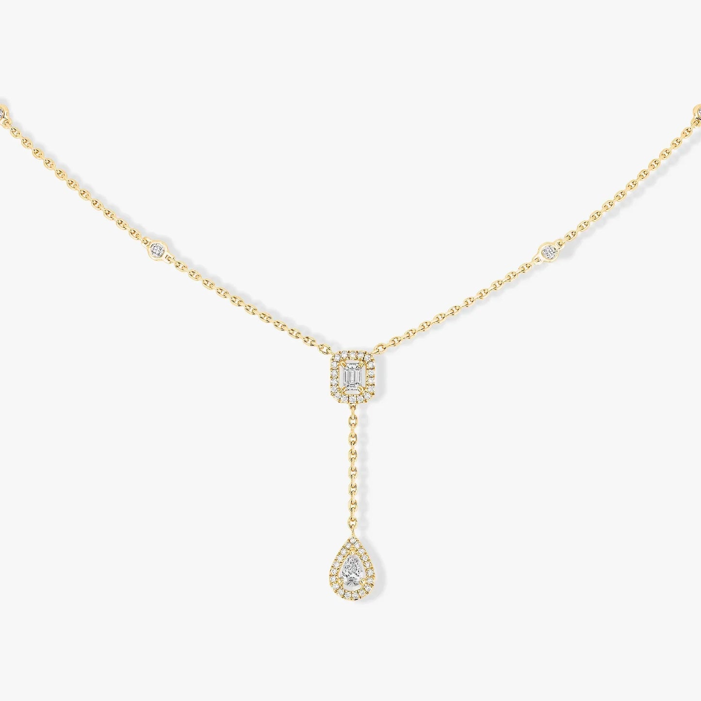 Y Shape Diamond Sweater Chain for Women, Sparkling Style, High-end, Water Drop, Square Diamond, Surprise