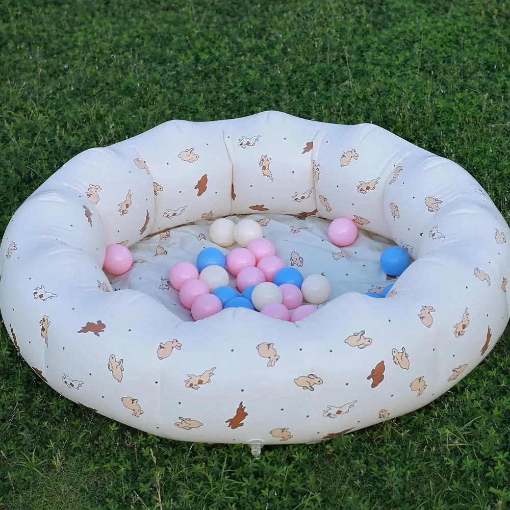 Babies Small Soft Cute Cartoon Rabbit-Bear-Lemon-Olive Design Anti-Corrosion PVC Plastic Foldable Strong Durable Inflatable Ball Pool/Colors-White/Beige/Brown/Multicolor/Animal