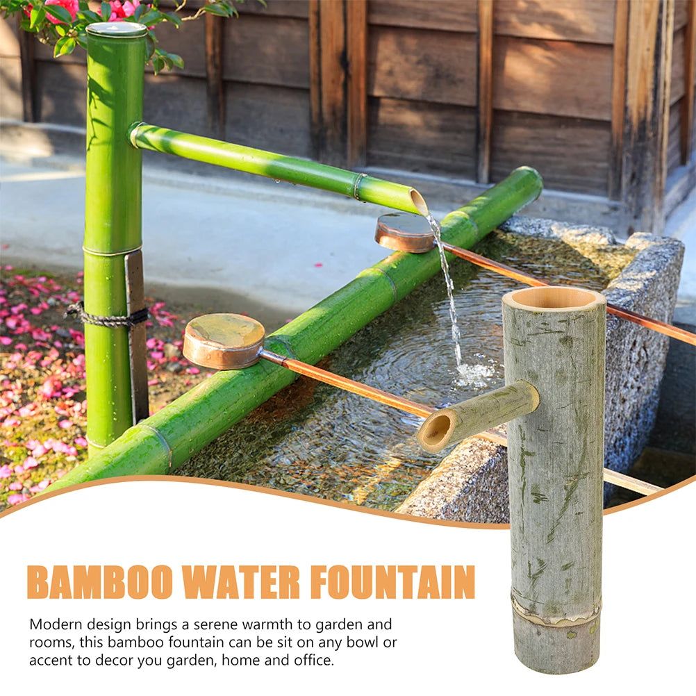 Bamboo Water Fountain Bamboo Water Recycling Decorative Fountain for Fish Tank Plants Patio Accessories Modern