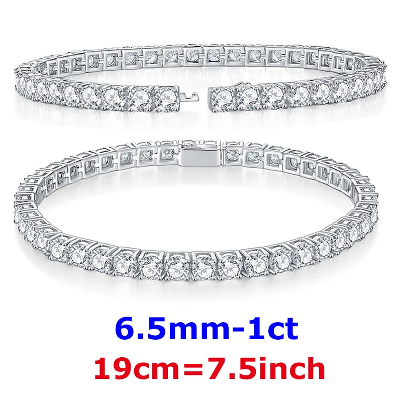 DJMAX 3-6.5mm Full Moissanite Tennis Bracelet For women Original 925 Sterling Silver Man's Moissanite Tennis Chain New 2023