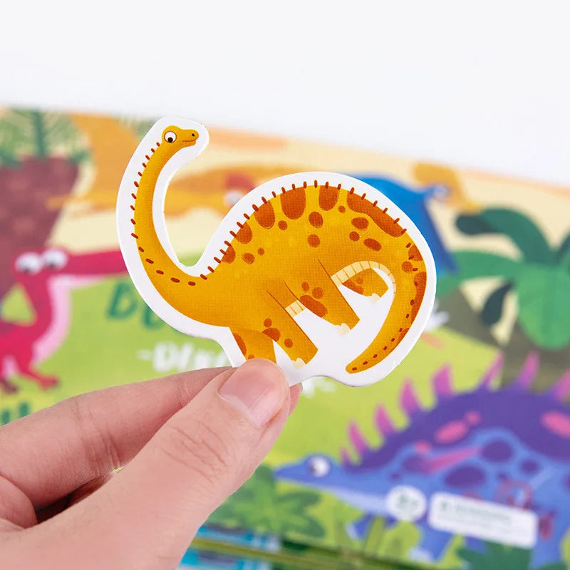 Child-Parent Hand-Painted 3 Plastic Rings Early Educational Stickers-Matching Game Cognition Cardboard Quiet Busy Books/Ages: Newborn-Preschoolers/Colors-Multicolor/Pink/Yellow/Animal