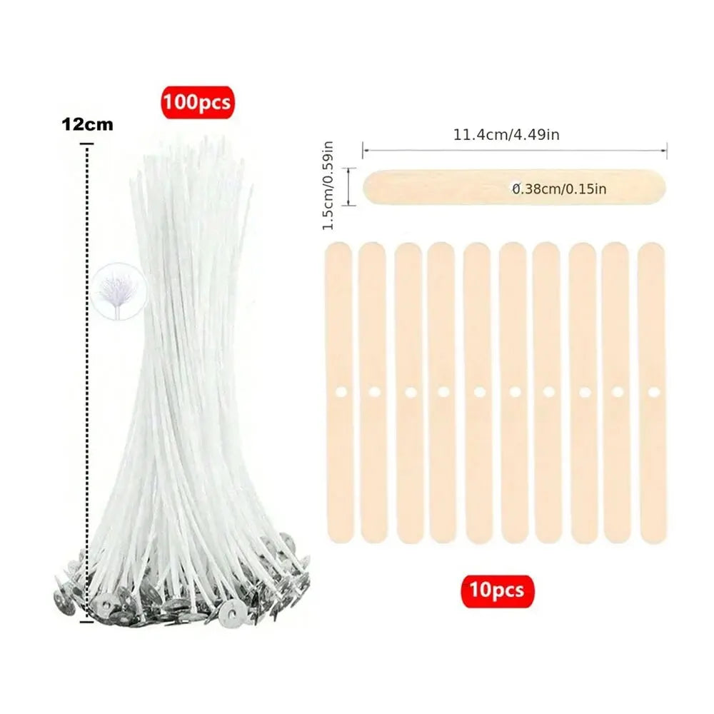 110 PCS Cotton Wicks-Soy Wax Core Smokeless Candle Wicks For Candle Making