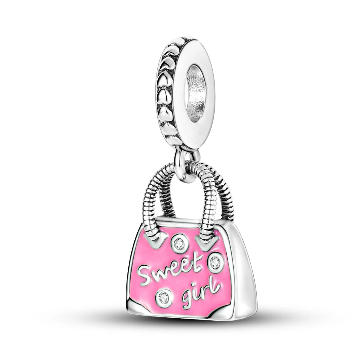 Fine Irregular Silver Plated Round Charms-Pendants Rope Link Bracelets/Colors-Silver/Pink/Multicolor/Floral/Animal
