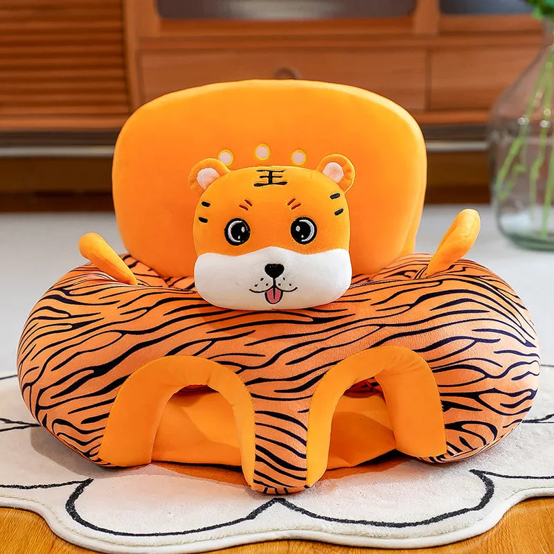 Babies-Preschoolers Upholstered Soft Velvet Fabric Electric Embroidery Cute Cartoon Animal Face Images Learning Seat Chairs/Ages: Newborn 0-3 Years + Older/Colors-Orange/Green/Gray/Black/Brown/Red/Multicolor/Checkered/Animals