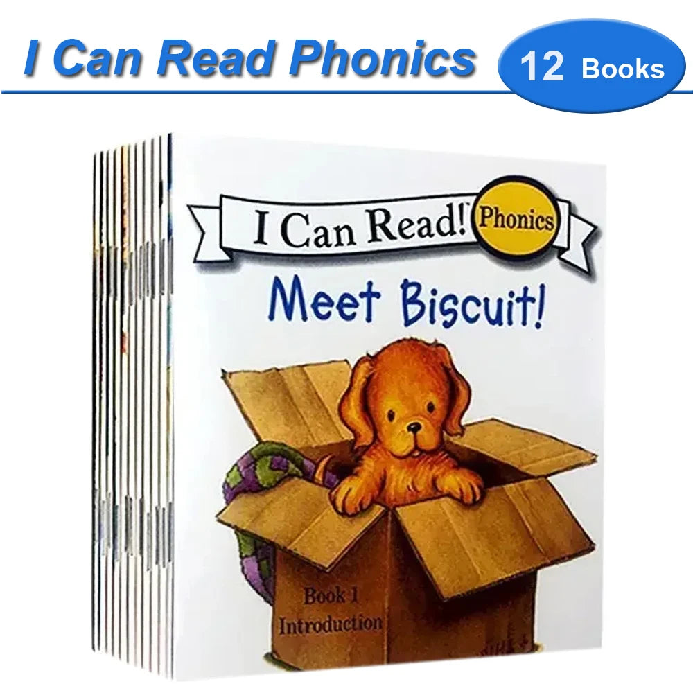 Kids 12 PCS Multicolor Paperback Educational My Very First English Picture Books-I Can Read Phonics Sets/ 12 Pages Per Book/Ages: 3-12 Years Old