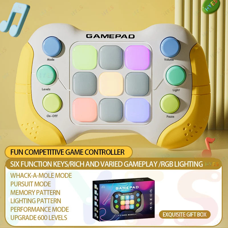 Plastic 999 Levels 7 Colors Addictive Hand-Eye Electronic Memory Fast Silicone Push Button Handheld Gamepad Consoles Interactive Fidget Toys/Ages: 3-18 Years Old Adults/Colors-Black/Yellow/White/Multicolor/Animal