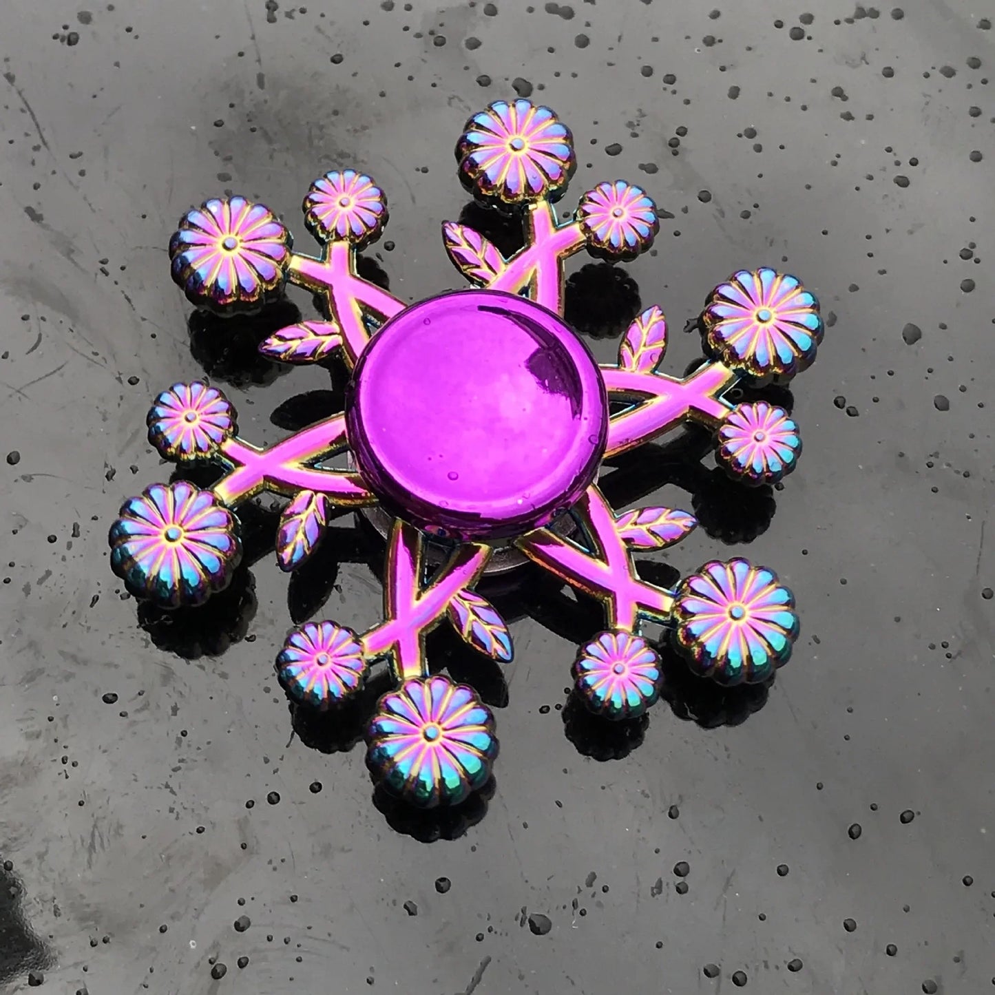 Kids Metal Purple Multicolor Round Fingertip Focus Spinners Anxiety-Stress Relief Fidget Toys/ Ages: 13-18 + Years Older