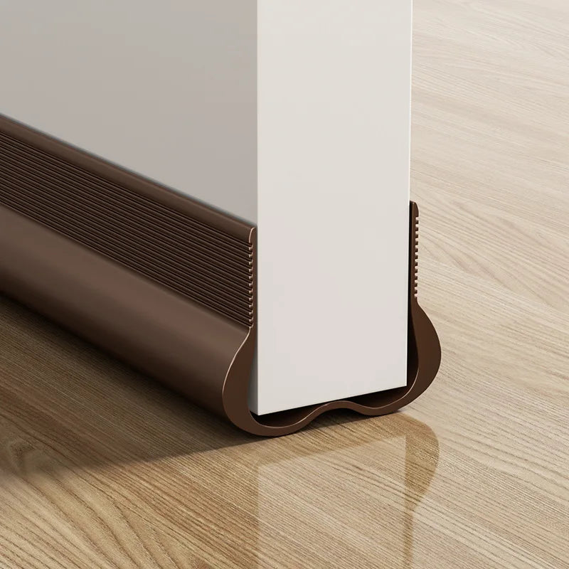 Flexible Leather Dust-Wind-Soundproof Non-Adhesive Under Door Snap-In Sealing Strips/Colors-White/Black/Brown/Gray