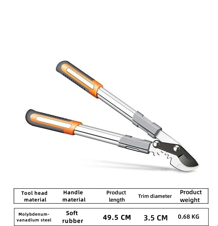 AIRAJ Bypass Pruning Shears with Gear-Operated Cutting System Cuts Branches Thicker than 30 MM SK-5 Steel intensification Blade