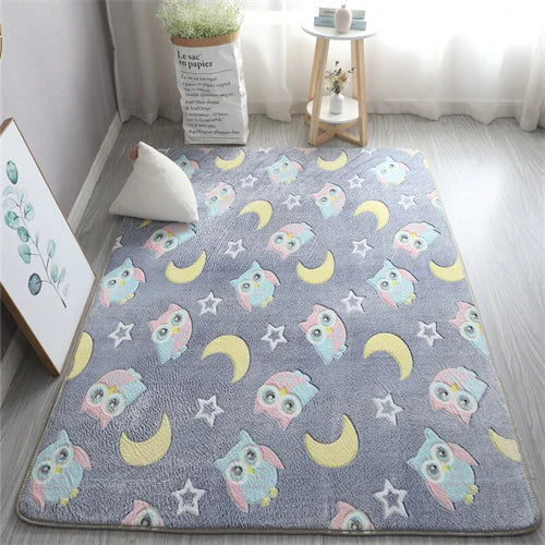 Wilton 100% Polyester Large Fun Glowing In The Dark Stars Area Rugs/Colors-Gray/Blue/Green/Pink/Multicolor