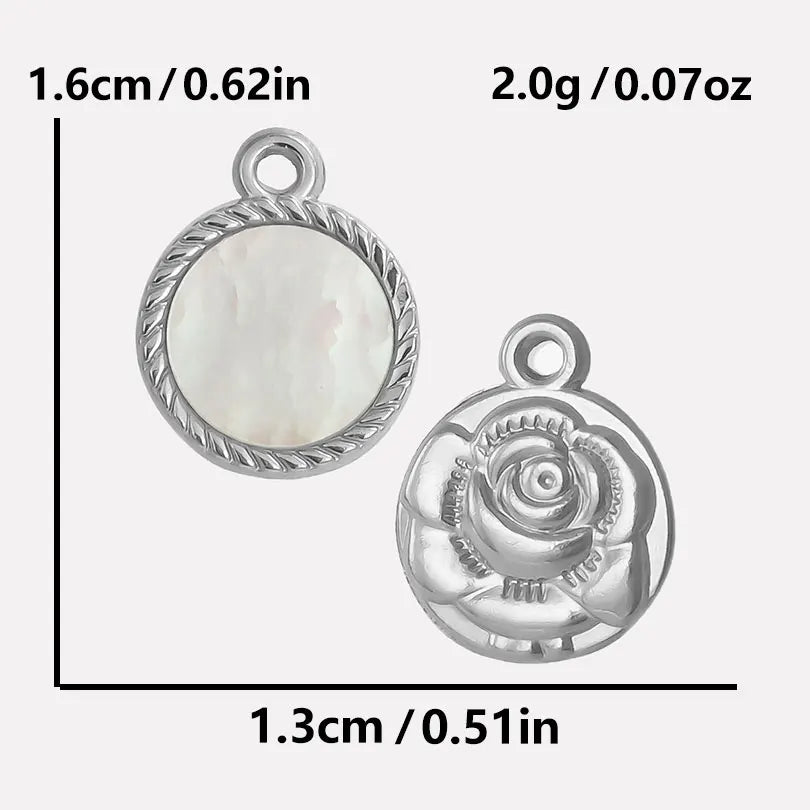 4-5PCS Women Imitation Geometric Stainless Steel Natural Crescent Moon/ Sun/ Heart Pendants