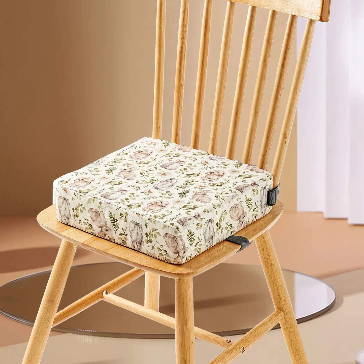 Cute Cartoon Colorful Animal-Floral Pattern Waterproof Durable Non-Slip Polyester Oxford Fabric Adjustable Height Portable Safety Buckle Booster Seat Cushions/Ages: 1-2 Years Old