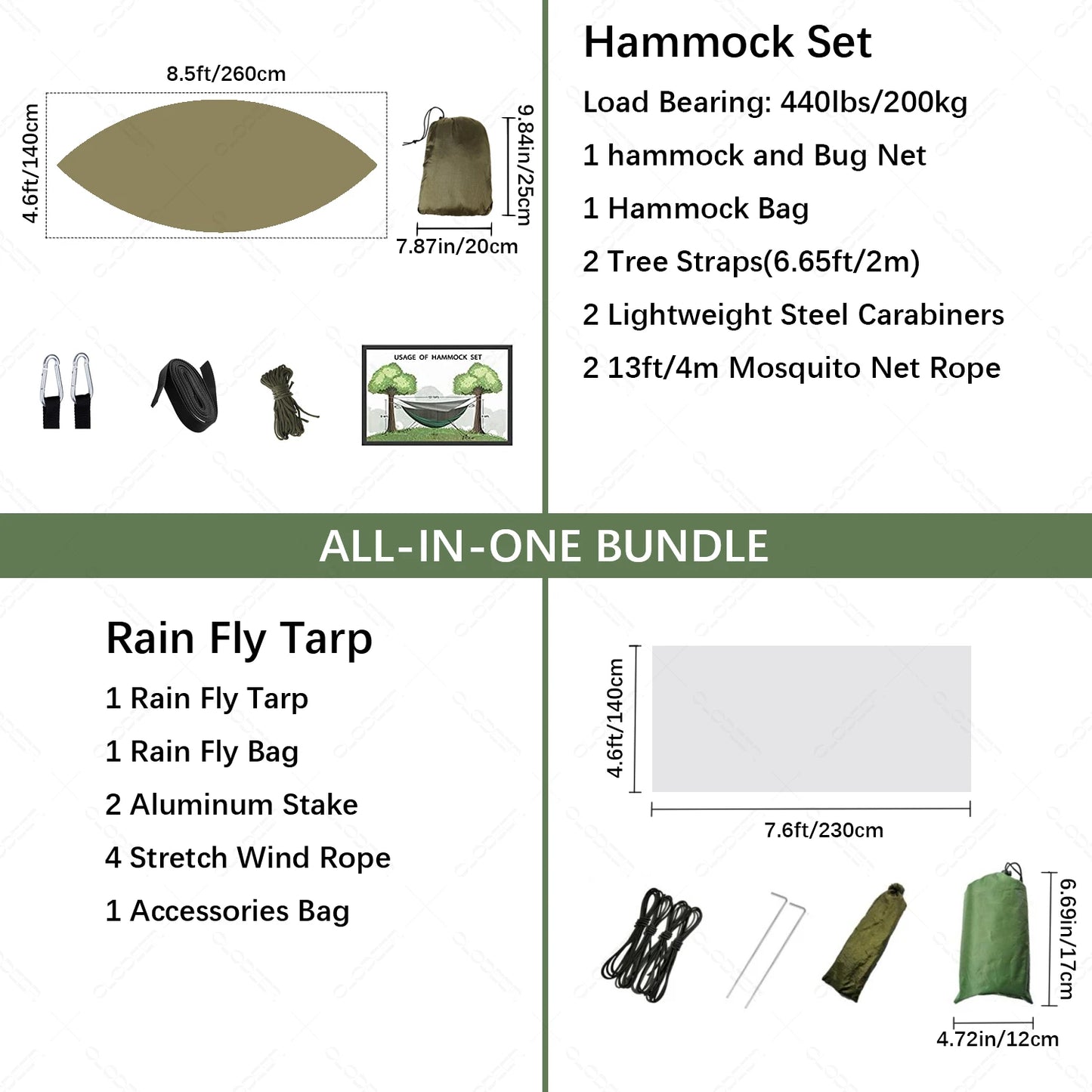 Outdoor Lightweight Waterproof Portable Nylon Mosquito Net-Rope Sleeping Camping Tarp Hammocks/Colors-Camouflage/Gray/Pink/2 Tree Straps/2 Steel Carabiners/Hammock Bag/Load Bearing Weight : 440 lbs