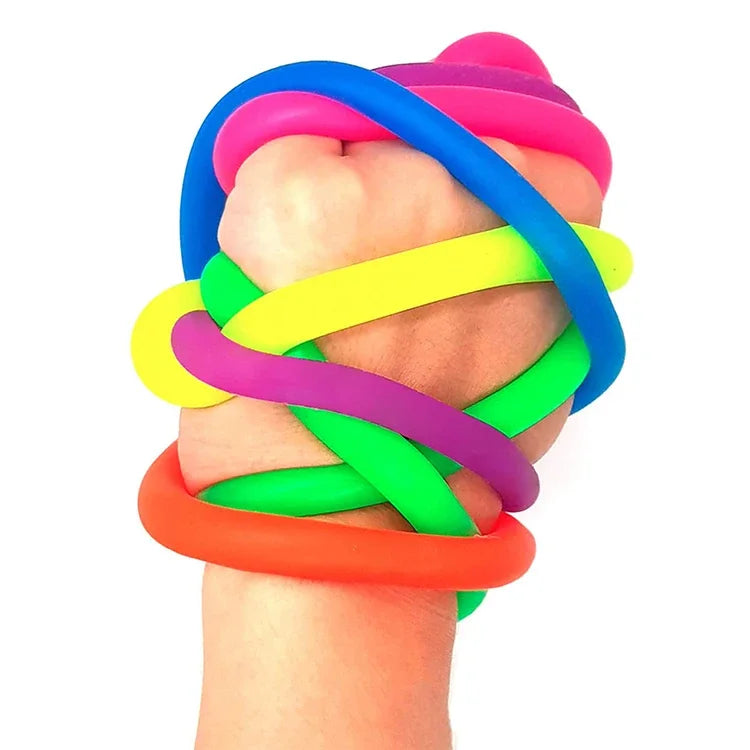 6-12 PCS Set Multicolor Soft Rubber Twistable TPR Stretchable Elastic Rope Relief Stress Fidget Toys/Ages: 7-18 + Years Older