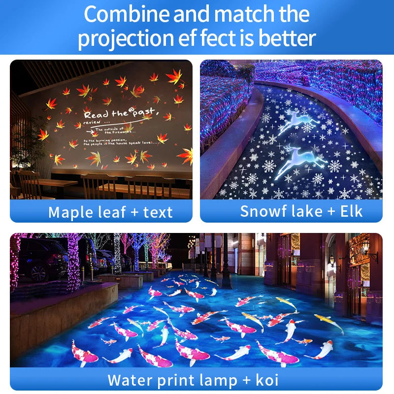 Waterproof Outdoor Custom Goldfish Cloud Pattern Dynamic Fish Light Dynamic Creative Projection Light