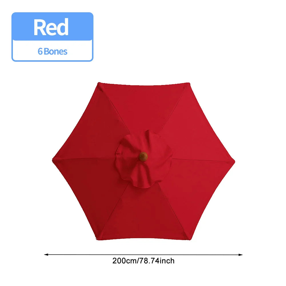 HOSPORT Outdoor 6 Bones Waterproof-UV Protection Patio Umbrella Replacement Polyester Canopy/Colors-Black-Red/Beige/Khaki/Dark Green