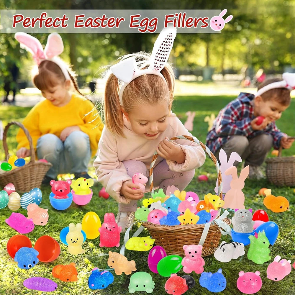 12-36 PCS Set Washable Silicone Multicolor Animals Stretch-Squeeze-Twist Sparkling-Glittering Mochi Squishy Stress-Reliever Toys/Ages: 3-18 + Years Older
