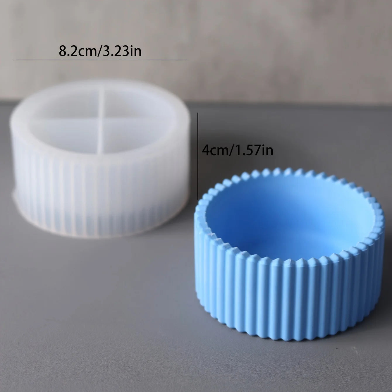 Multi-Functional Milky Round Striped Silicone Craft Bowl Molds