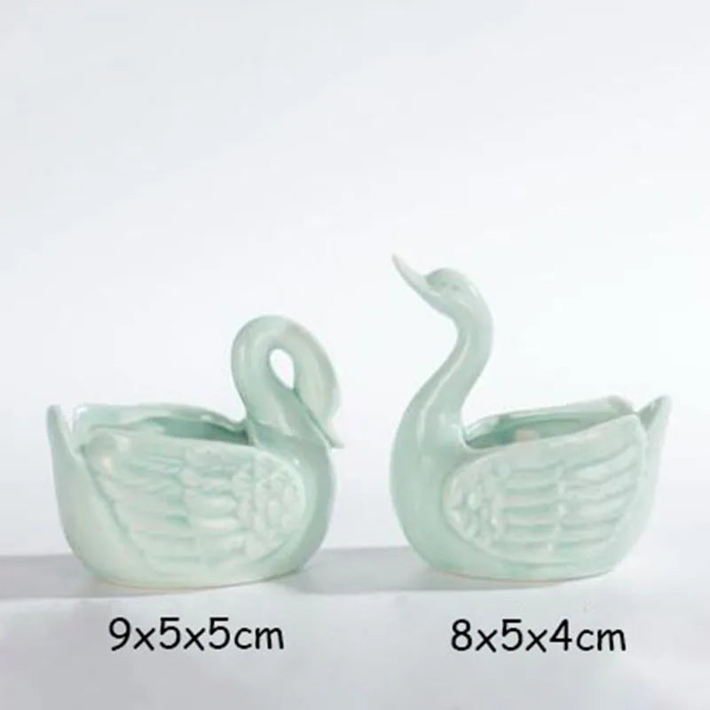 European Style Cute Fleshy Flowerpot Pocelain Blue Fish Macetas Vase Home Garden Mini Bonsai Cactus Flower Pot Balcony Decor