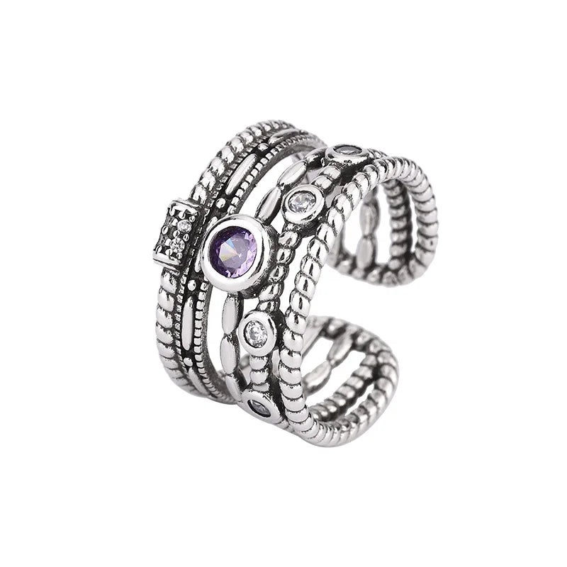 New in 925 Sterling Silver Retro Irregular Adjustable Rings For Women Wedding Luxury Jewelry Accessories Jewellery Moneys 925