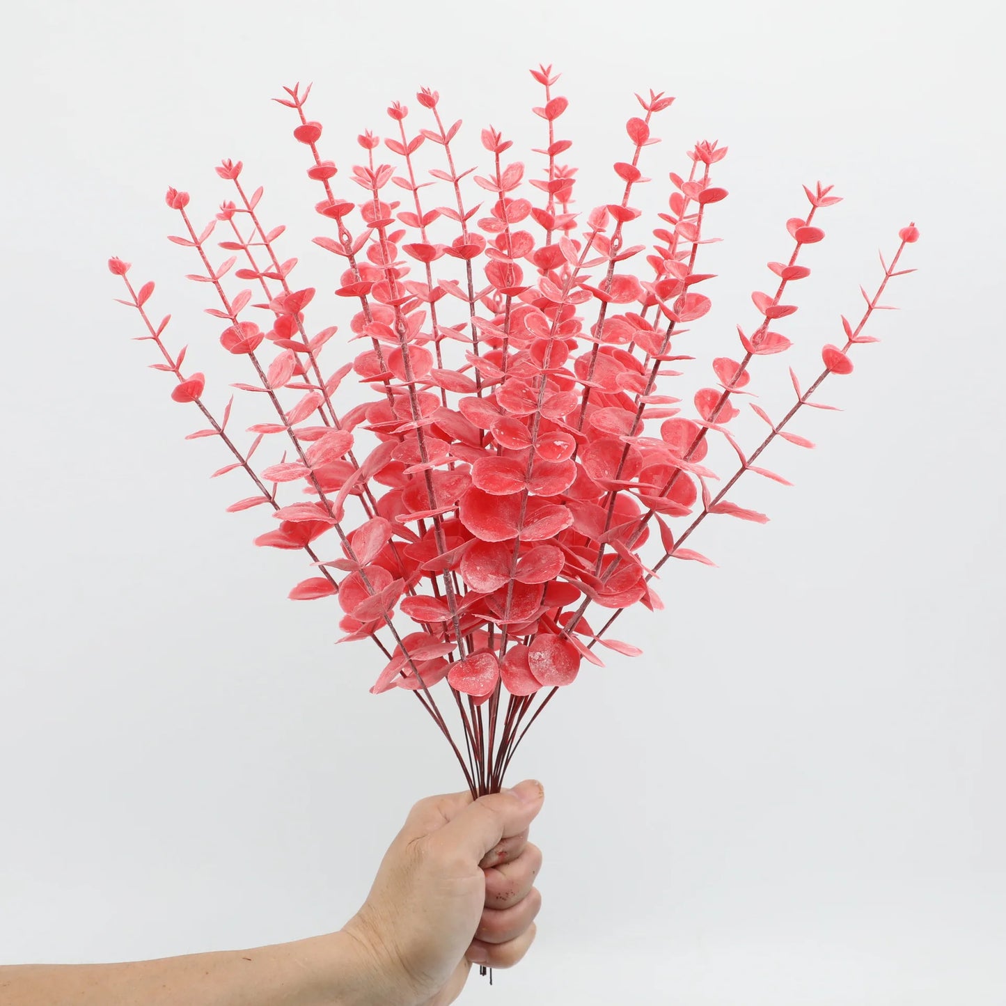 Indoor Silk Plastic Artificial Non-Flowering Eucalyptus Extra Large Dry Flower Plants/Colors-Green/Red/Gold/Black/White