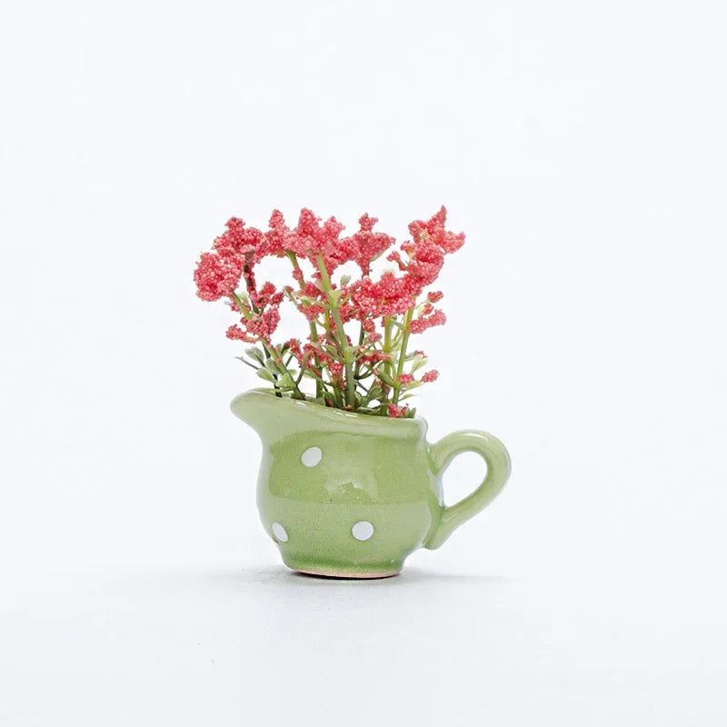 1pcs Creative Magnetic Mini Ceramic Vase 3D Simulation Flower Potted Cute Decorative Fridge Magnet for Kitchen Home Decor