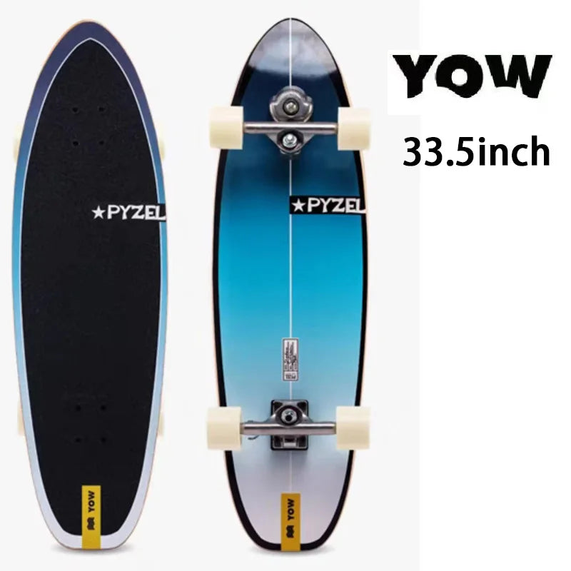 YOW Whole Kits Land Surf Skateboard Longboards w/ Trucks Wheels Bearings/And Tool/Colors-Black/Blue/Red/Striped/Yellow/Multicolor