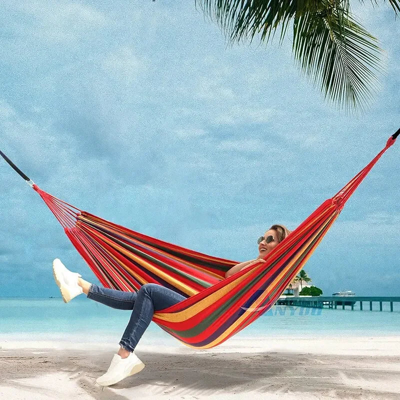 WESTTUNE Outdoor Multicolor Canvas Hammocks/Tree Ropes Load-Bearing Up To 440 lbs