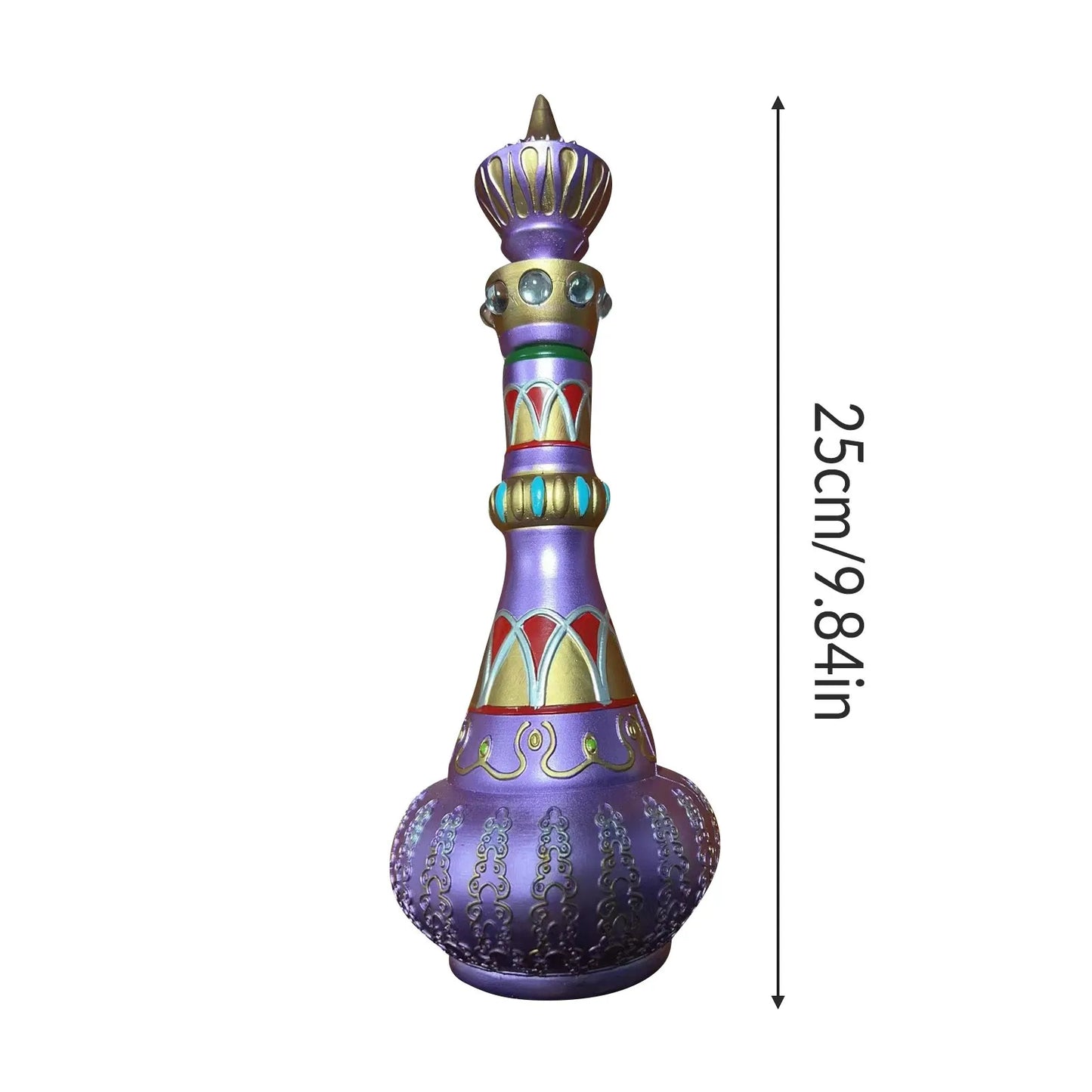 I Dream Of Jeannie Bottle Figurines /Colors-Mirrored Purple/Green/Royal Blue/ Bottle Figurines is 10.5 inches Tall