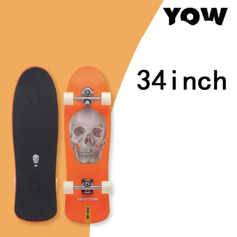 YOW Whole Kits Land Surf Skateboard Longboards w/ Trucks Wheels Bearings/And Tool/Colors-Black/Blue/Red/Striped/Yellow/Multicolor