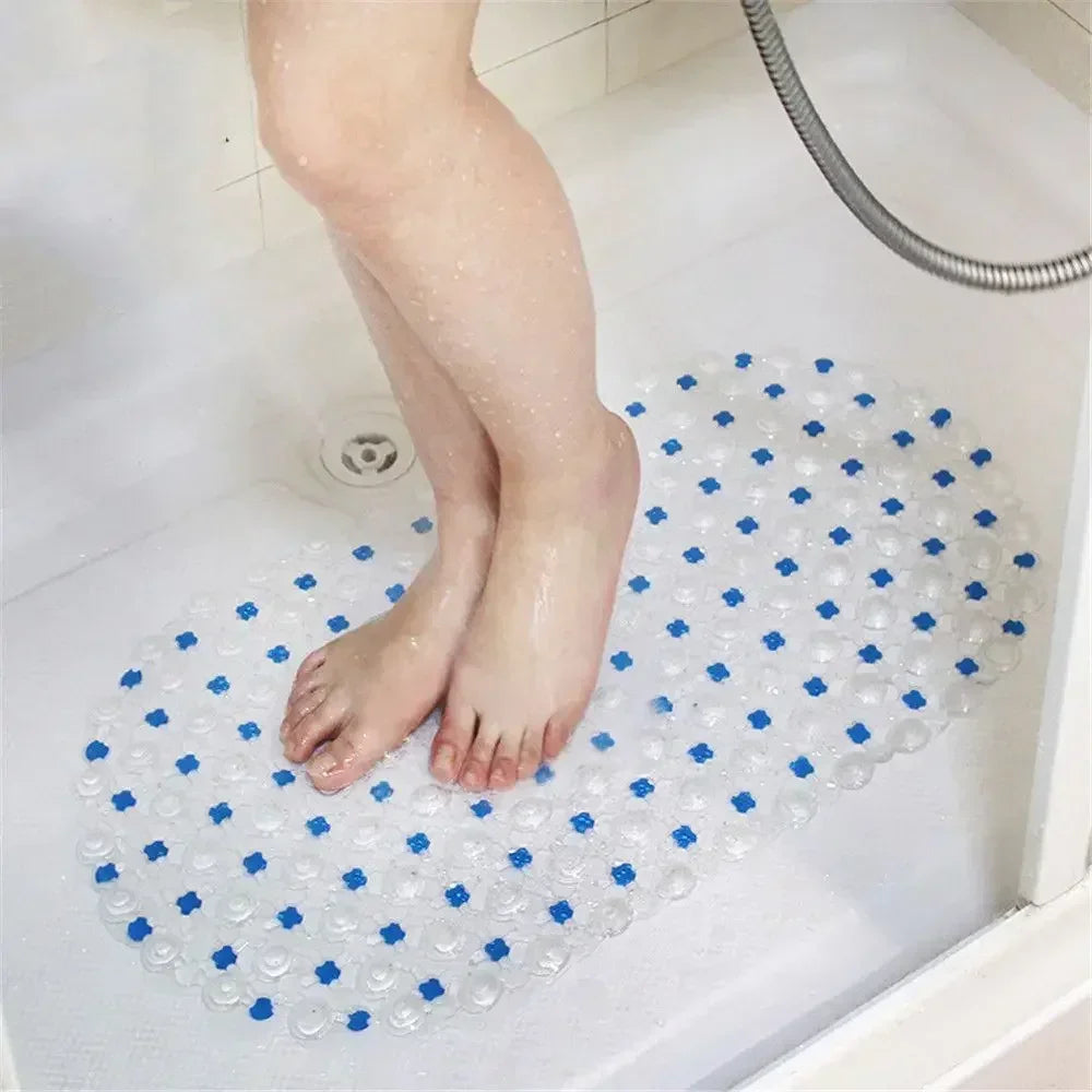 Bathroom Non-Toxic Striped-Geometric Suction Cup Shower-Bathtub PVC Non-Slip Base Mats/Size: 38x68cm/Colors/Purple/Green/White/Blue/Rose Red