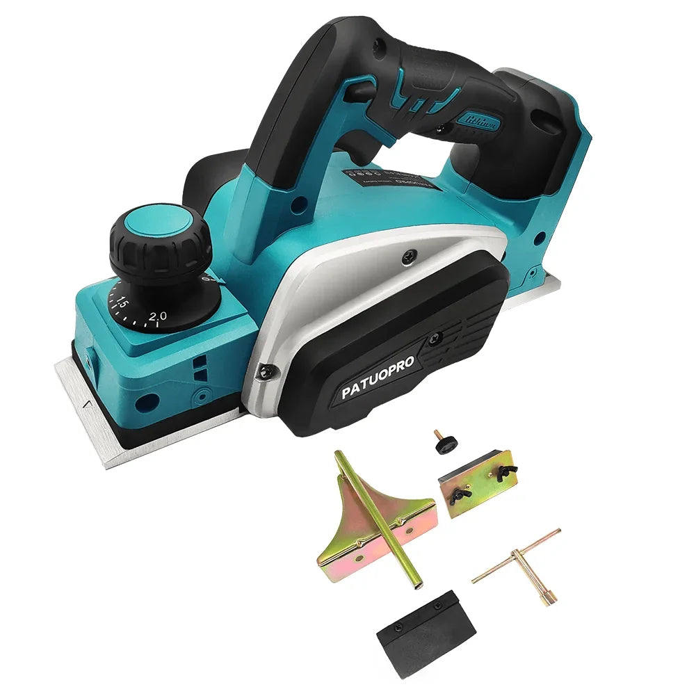 PATUOPRO Electric Brushed Motor Cordless Battery-Powered Rechargeable Wood Cutting Handheld Planers /Adapts To Makita 18V Lithium Battery/NO BATTERY