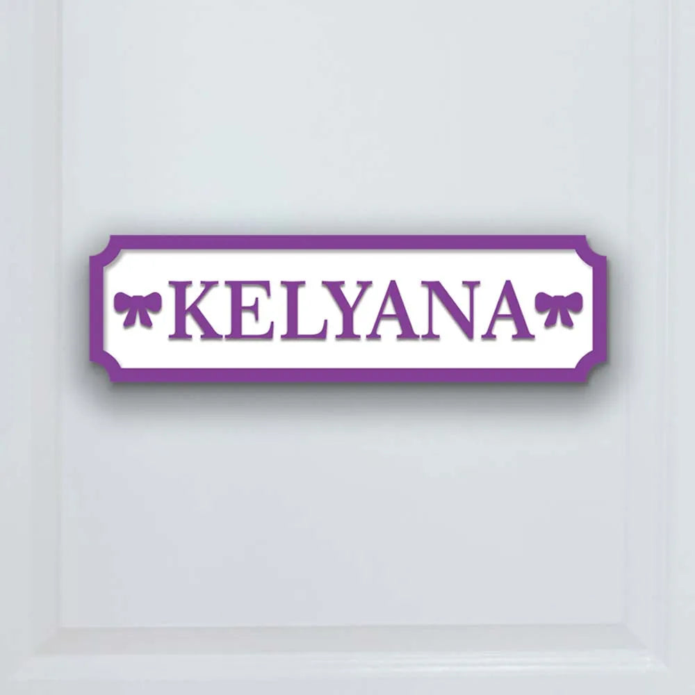 Wood Rectangle Customized Engraved Babies Name Personalized Door Signs/Colors-Black/Pink/Blue/Purple/White/Yellow/Green