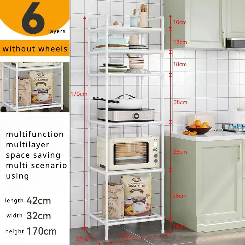 Small Kitchen Storage Cart w/ Wheels/Colors-White/Black