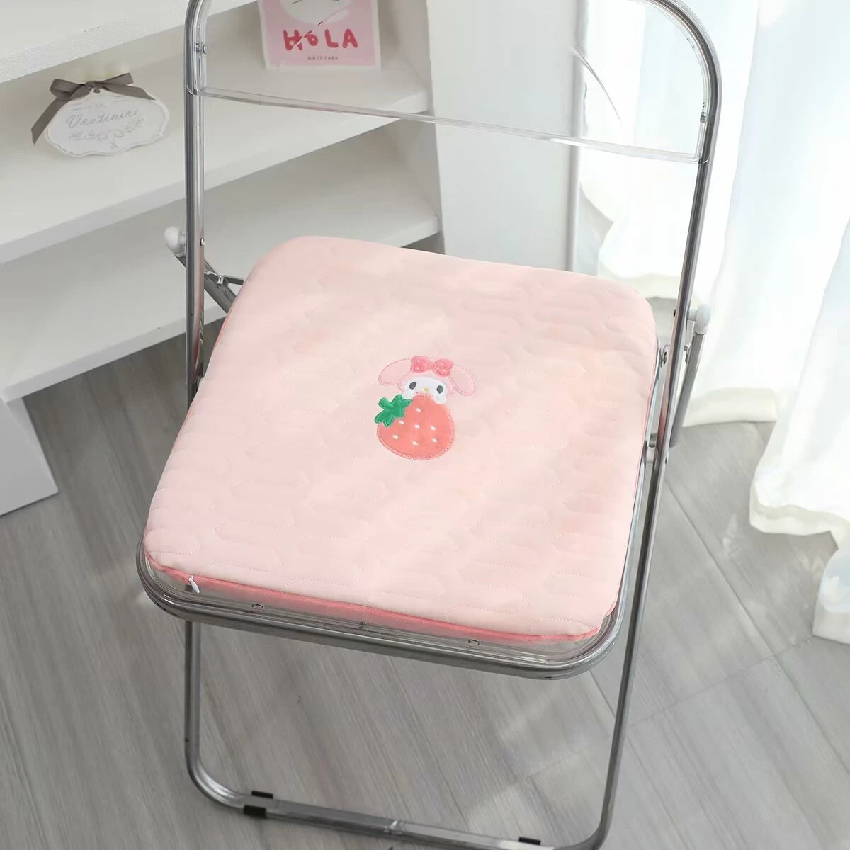 KUROMI Adult Handmade Cartoon Seat Cushion For Chairs/Light Colors-Light Blue/Light Pink/Light Peach/Light Green/Light Beige/ Light Off White/