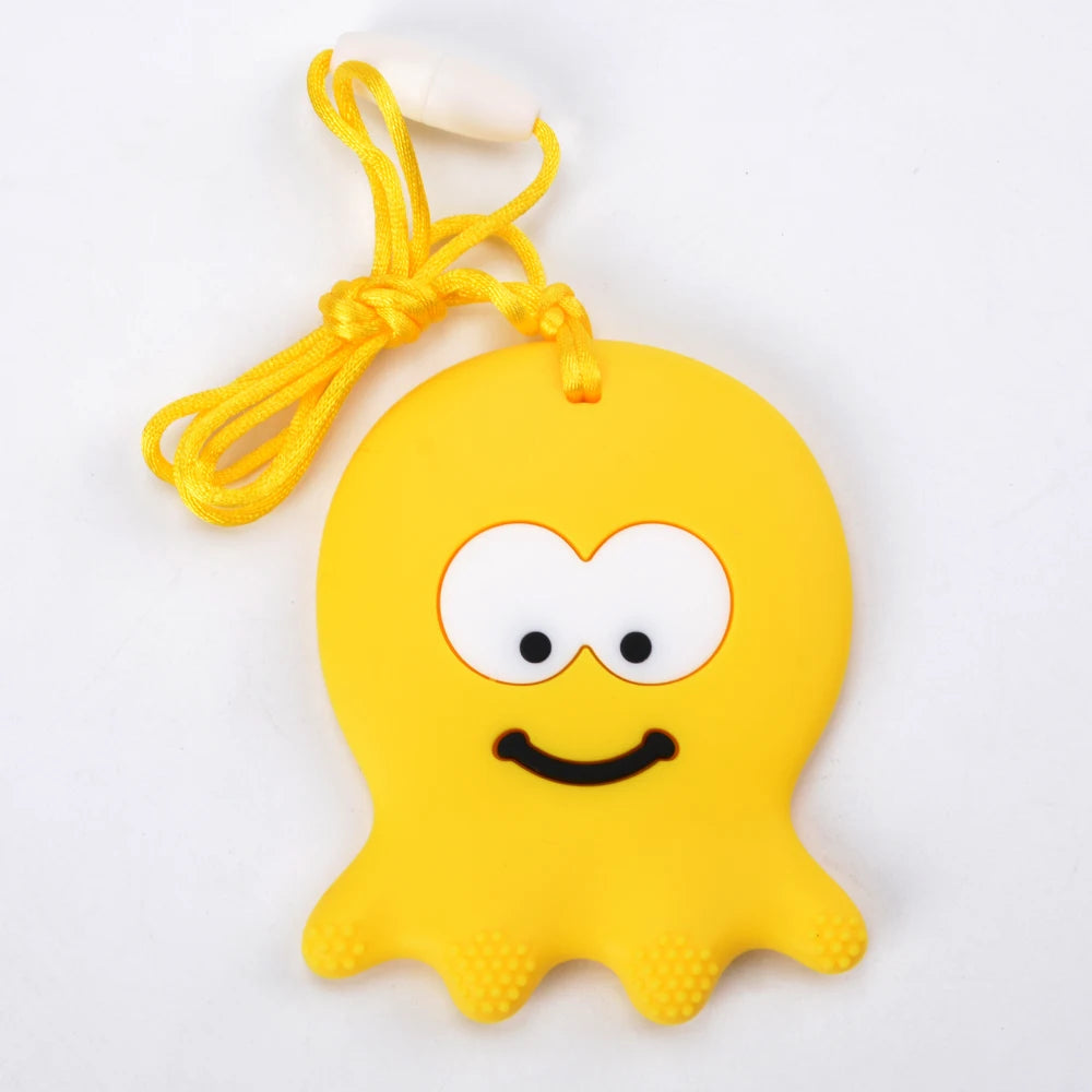 Animal Shaped Baby Silicone Teether Necklaces/Ages: Newborn-3 Years Old/Colors-Multicolor/Brown/Blue/Green/Purple/Pink