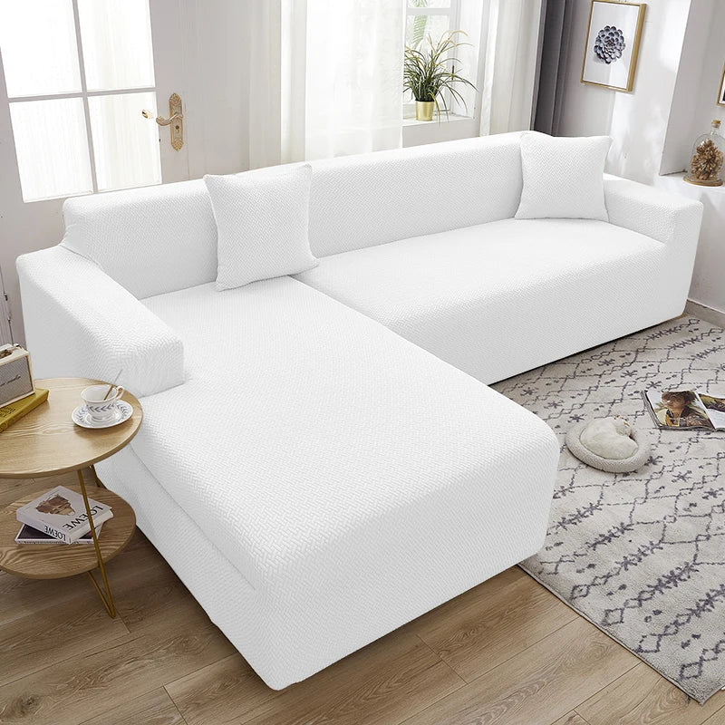 Jacquard L-shaped Sofa Cover For Living Room(Composed of 2 pieces),Elastic Covers For Sofa,Sofa Seat Cover For Home,Home Decor