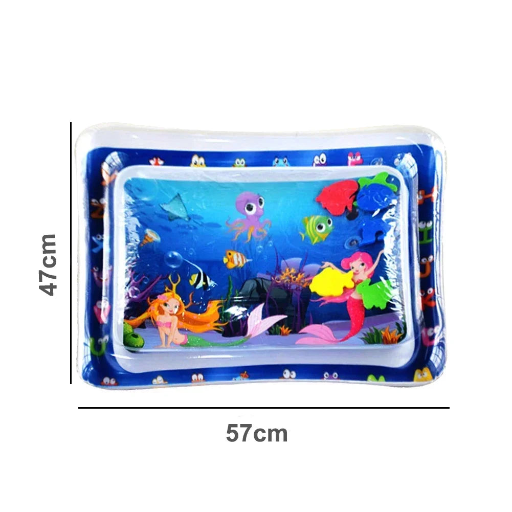 Babies-Preschooler Portable Round-Rectangle Warm-Cold Waterfilled Play Plastic Inflatable Air Cushion Leak-Proof Magic Tummy Time Mats/Colors-Ages: Newborn 0-3 Years Old/ Colors-Blue/Multicolor/Animal