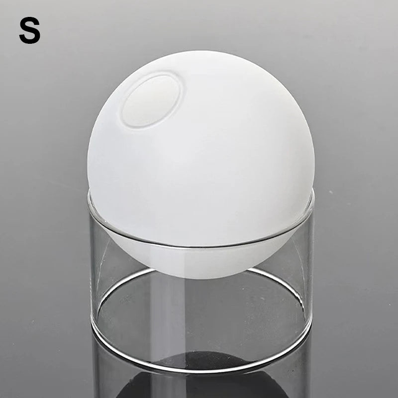 Mini Nordic Tabletop Borosilicate Glass Ecological Round Bottle Vases/Colors-White/Orange/Blue/Clear